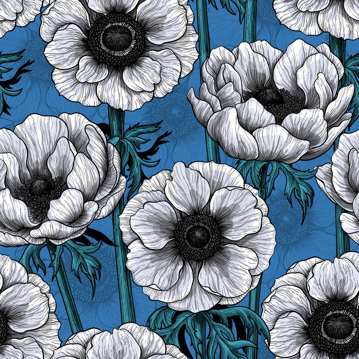 White anemone garden Wallpaper⁠ in your room