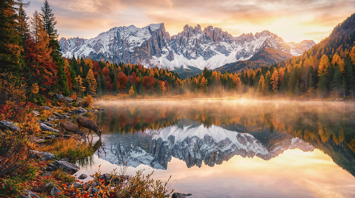 Alpine Autumn Serenity Wall Mural in your room — zoomed