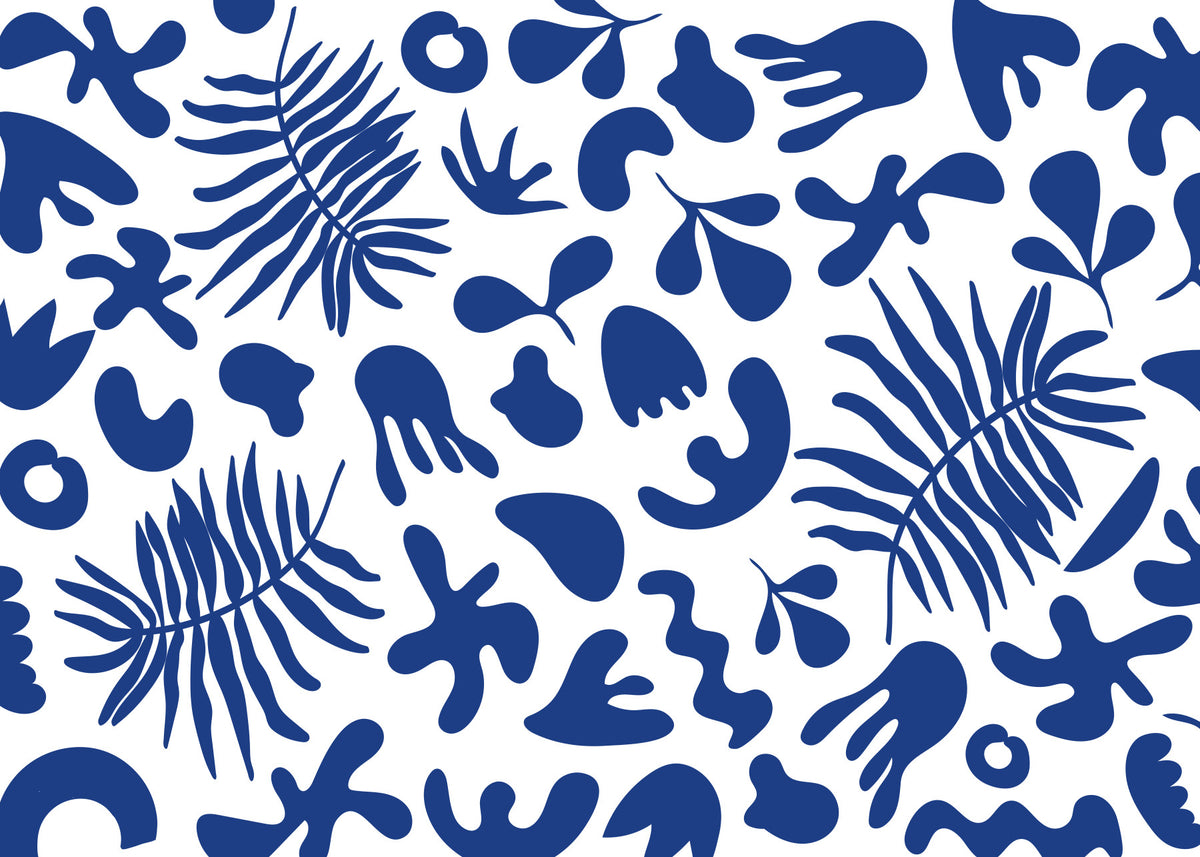 Blue Clipped Garden Wall Mural in your room