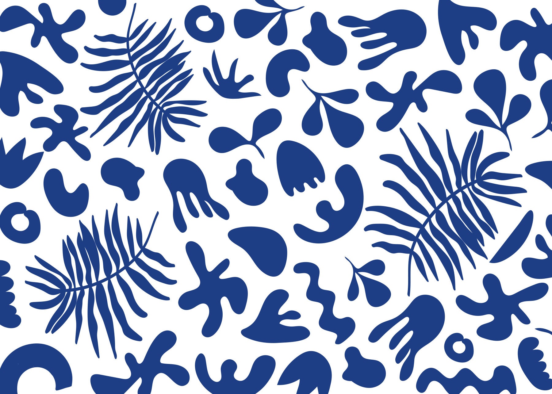 Blue Clipped Garden Wall Mural in your room — zoomed