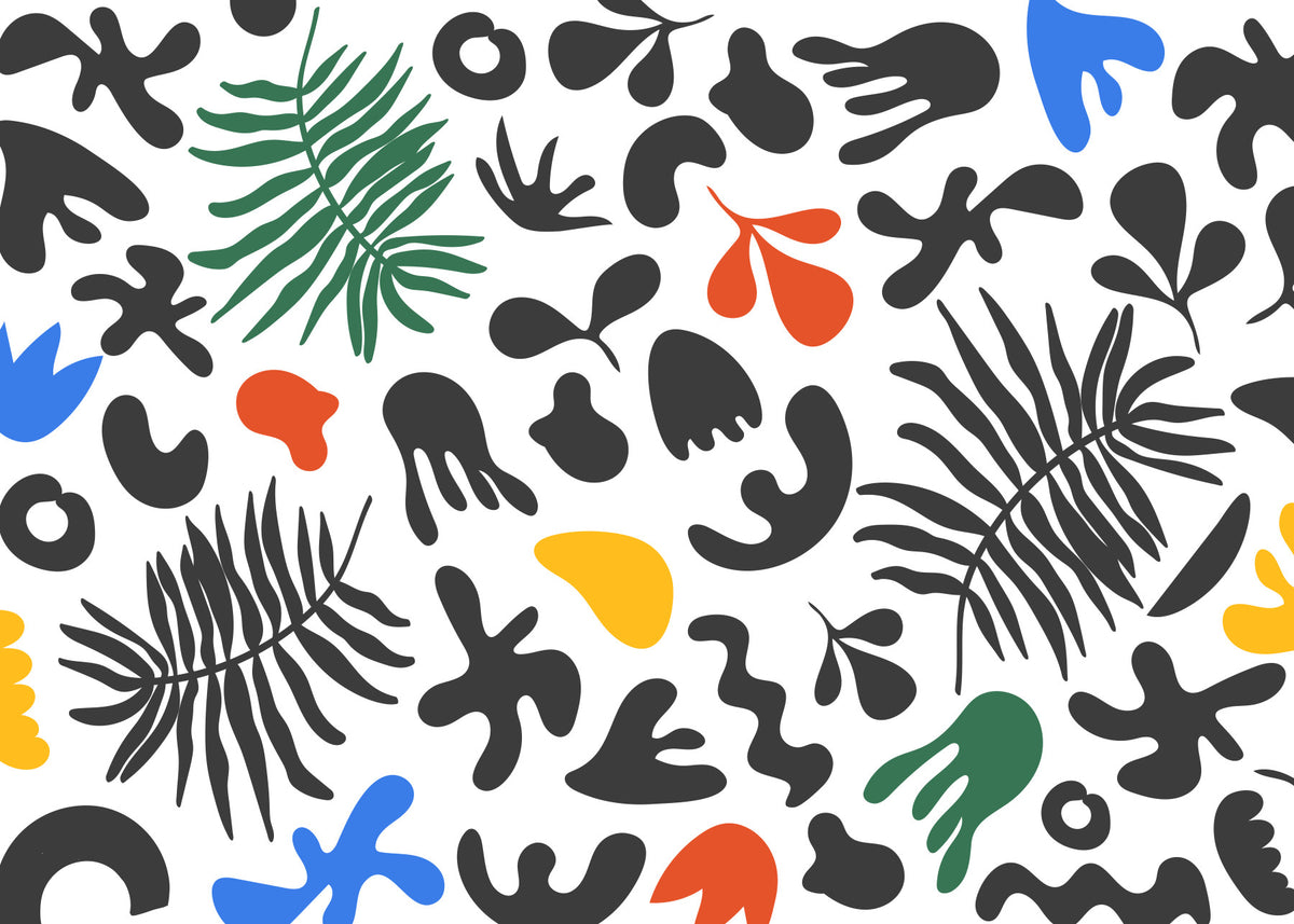 Vibrant Organic Shapes Wall Mural in your room — zoomed