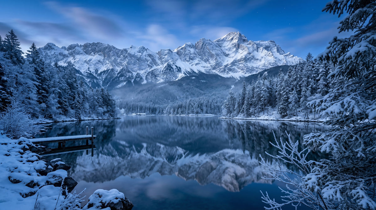Alpine Winter Reflection Wall Mural in your room — zoomed