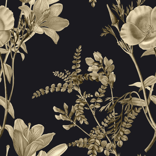 Drama botánico dorado Wallpaper⁠