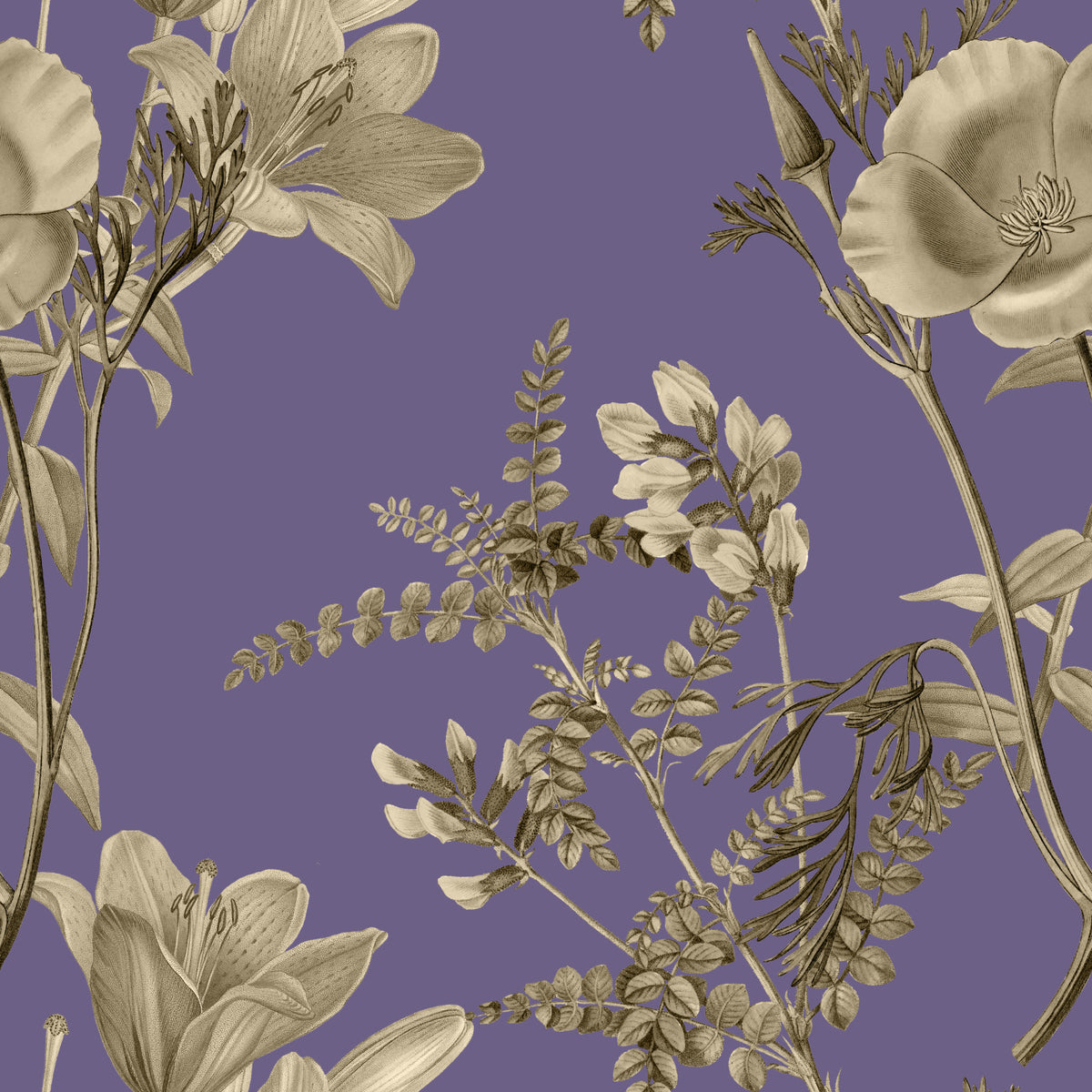 Ensueño floral vintage Wallpaper⁠ in your room