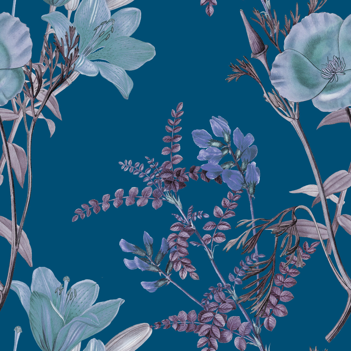 Elegancia botánica nocturna Wallpaper⁠ in your room