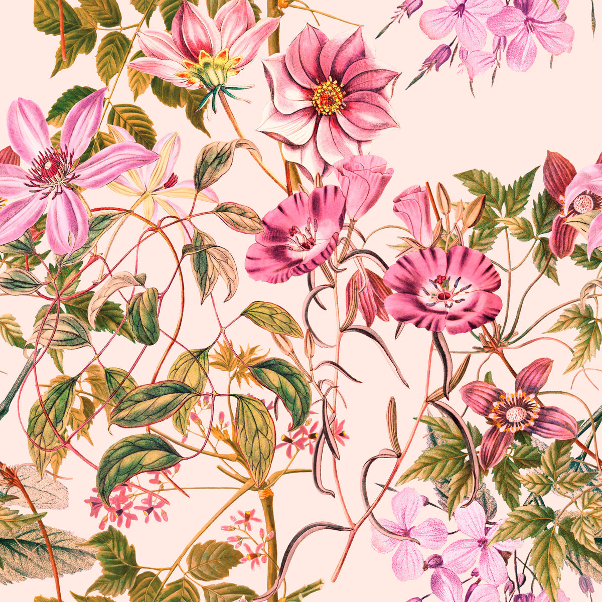 Floral Elegance Wallpaper in your room