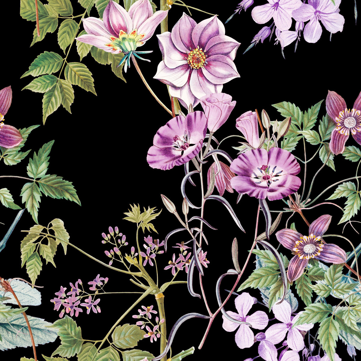 Victorian Vine Embrace Wallpaper in your room — zoomed