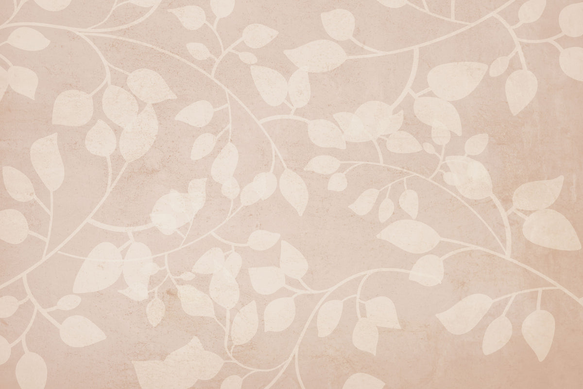 Botanical Embrace Blush Wall Mural in your room — zoomed