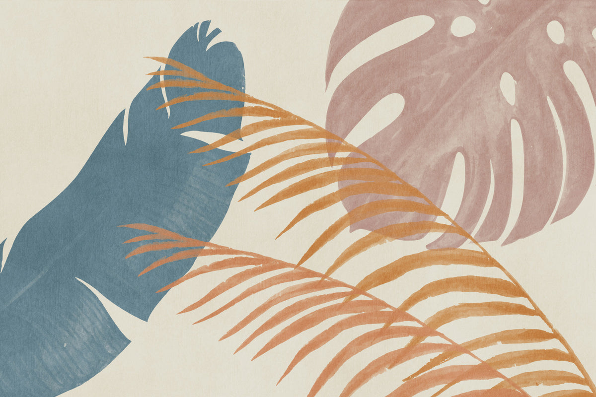 Mid-Century Foliage Flow Wall Mural in your room — zoomed
