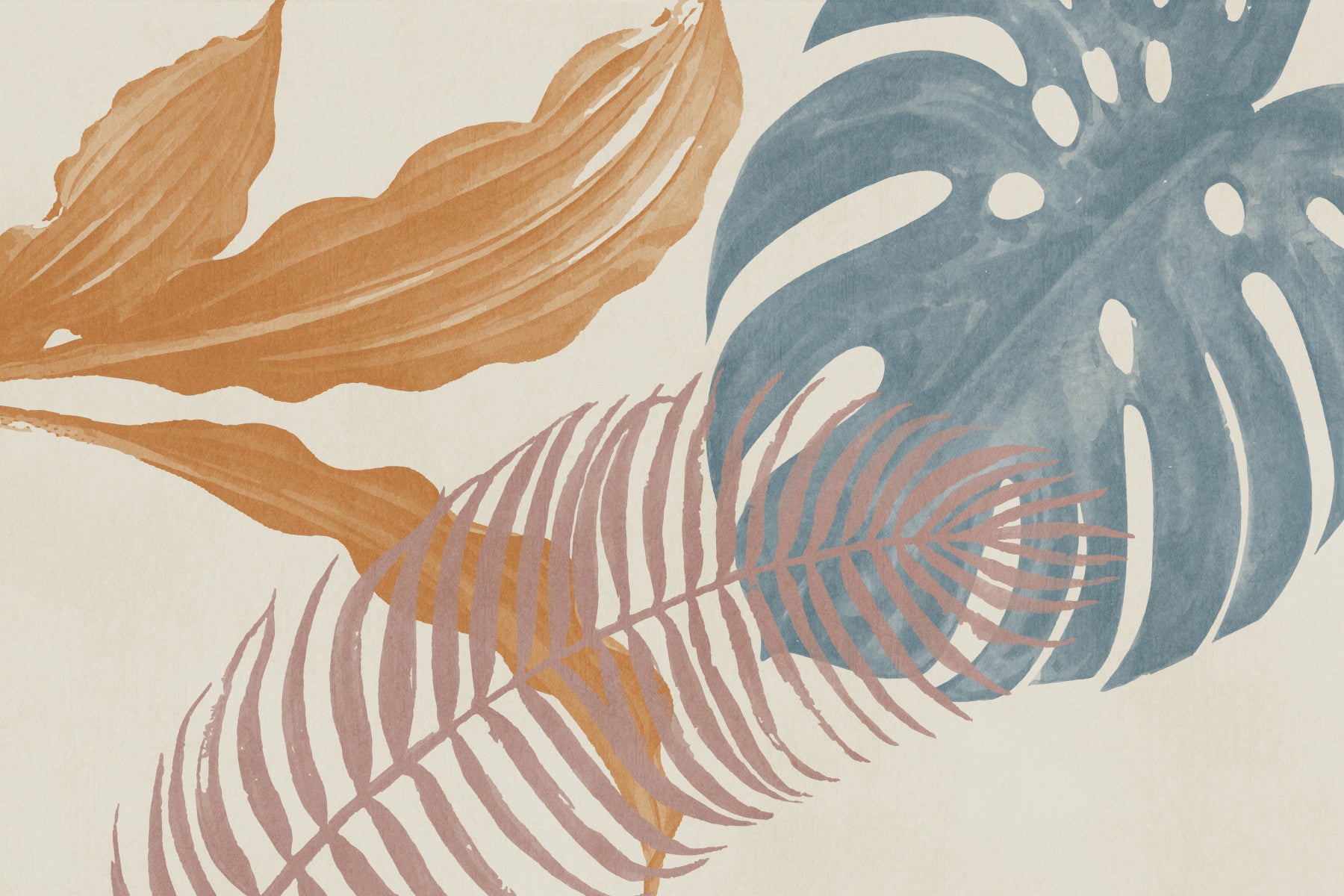 Tropical Leaves Muted Wall Mural