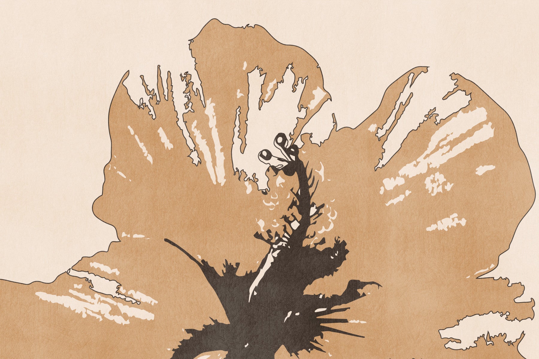 Terra Bloom Silhouette Wall Mural