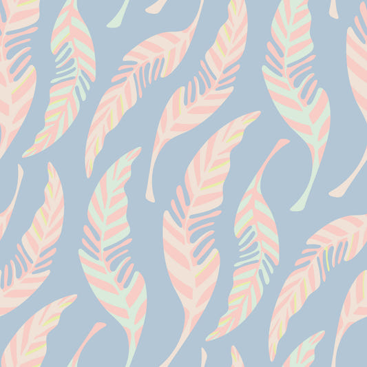 Light As A Feather Spring Cottagecore Feathers Pastel Pink Blue Wallpaper⁠