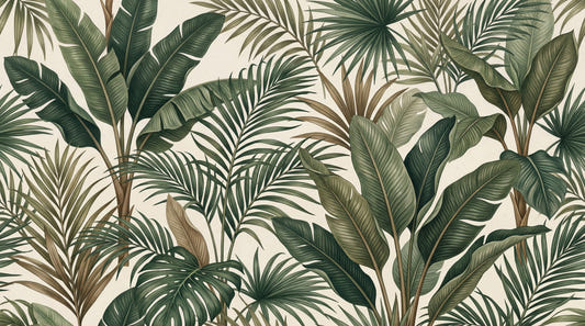 Lush Tropical Foliage Wall Mural