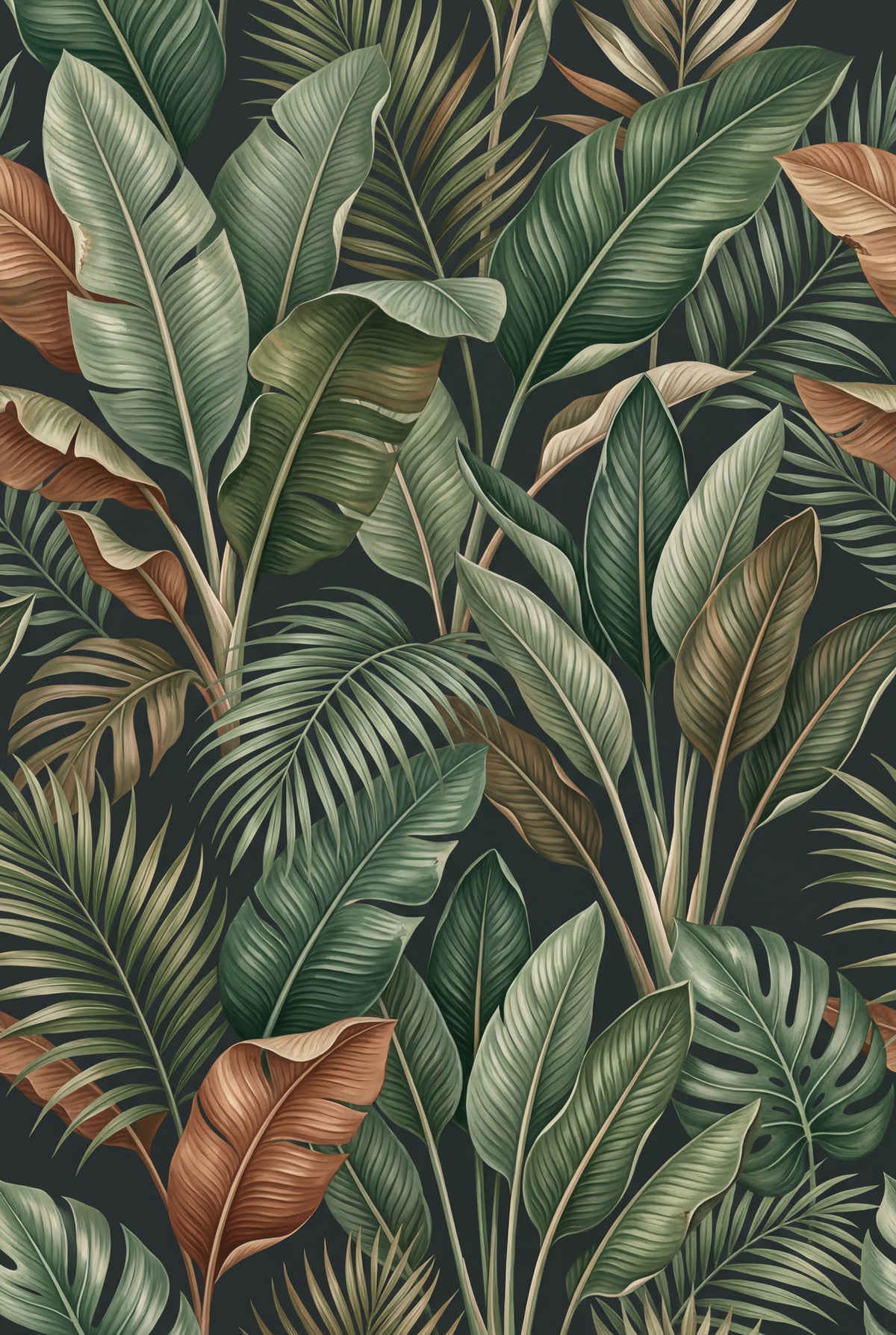 Tropical Foliage Mystique Wall Mural in your room