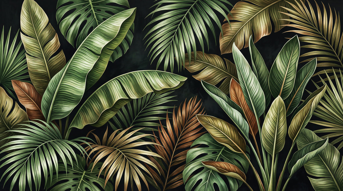 Botanical design Wall Mural in your room — zoomed