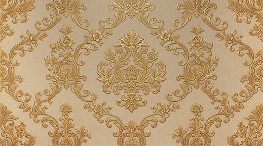 Gilded Floral Elegance Wall Mural