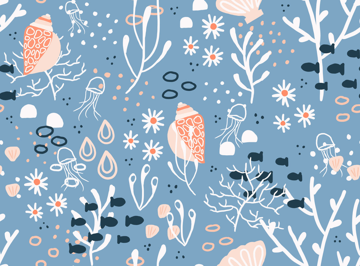 Seashells Wallpaper⁠ in your room — zoomed