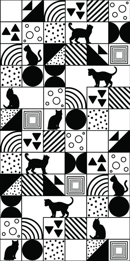 Monochrome Cat Maze Wallpaper⁠
