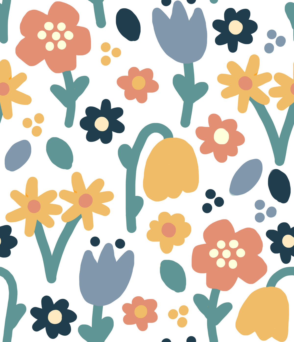 Playful Meadow Wallpaper⁠ in your room — zoomed