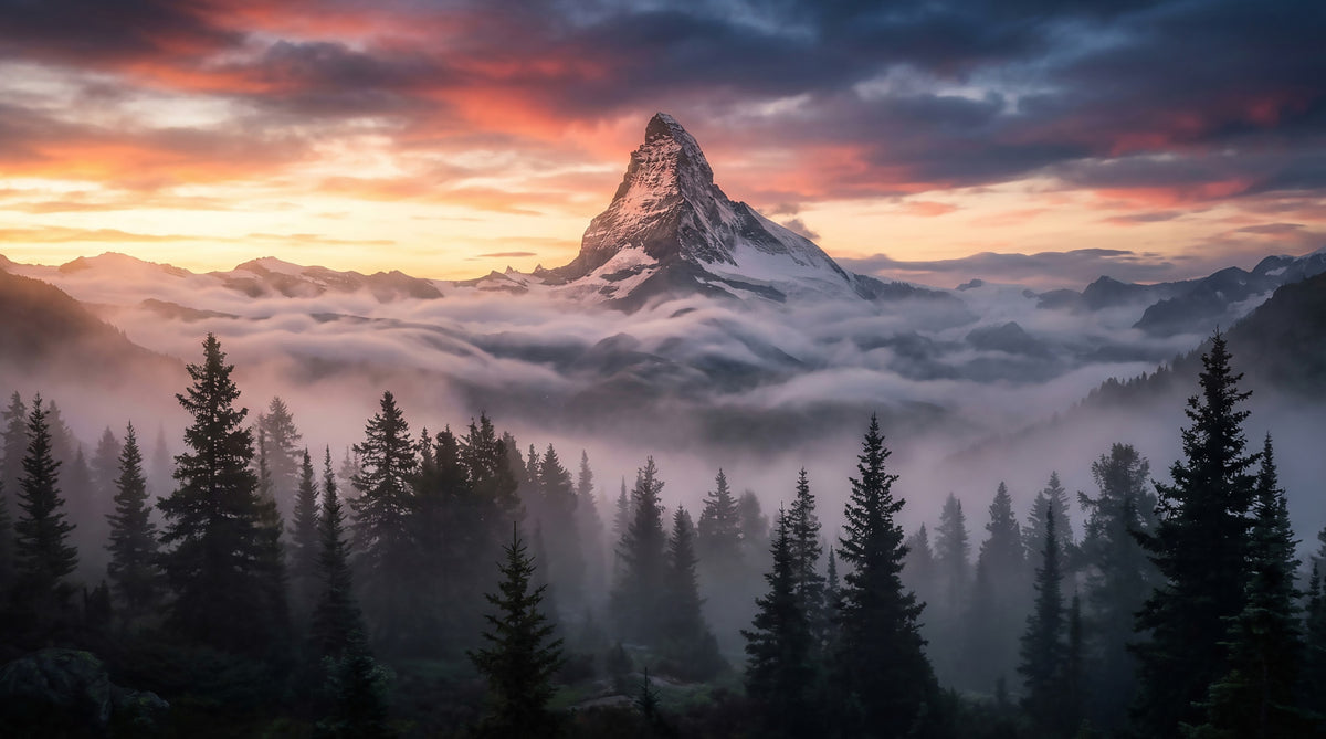 Mountain Majesty at Sunset Wall Mural in your room