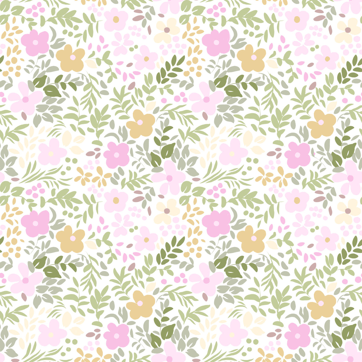 Spring Blossom flowers summertime seamless pattern  Wallpaper⁠ in your room