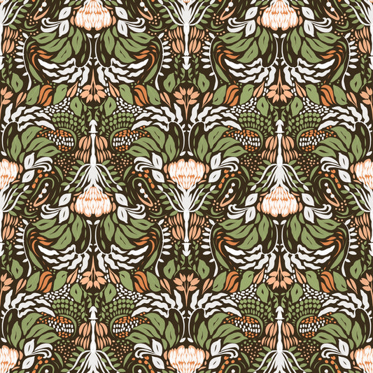 Earthy Botanical Intricate Luxurious Floral  Wallpaper⁠
