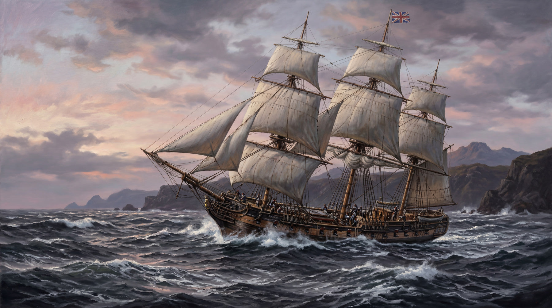 Ocean's Majesty: A Grand Sail Wall Mural