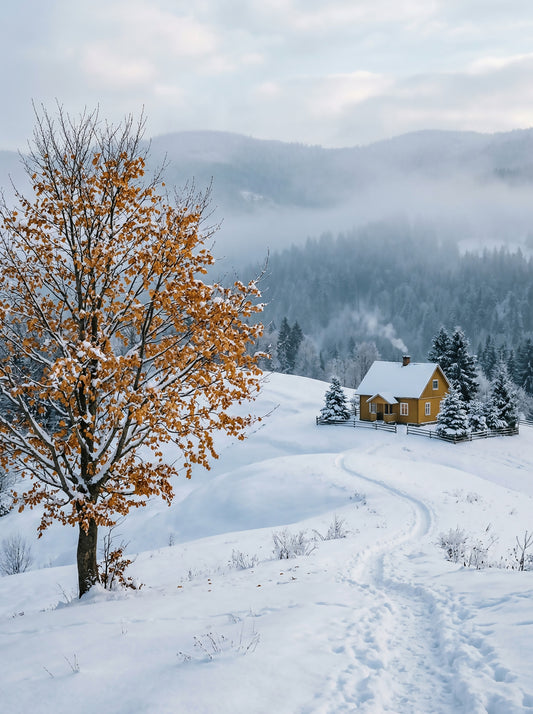 Golden Tree, Snowy Haven Wall Mural