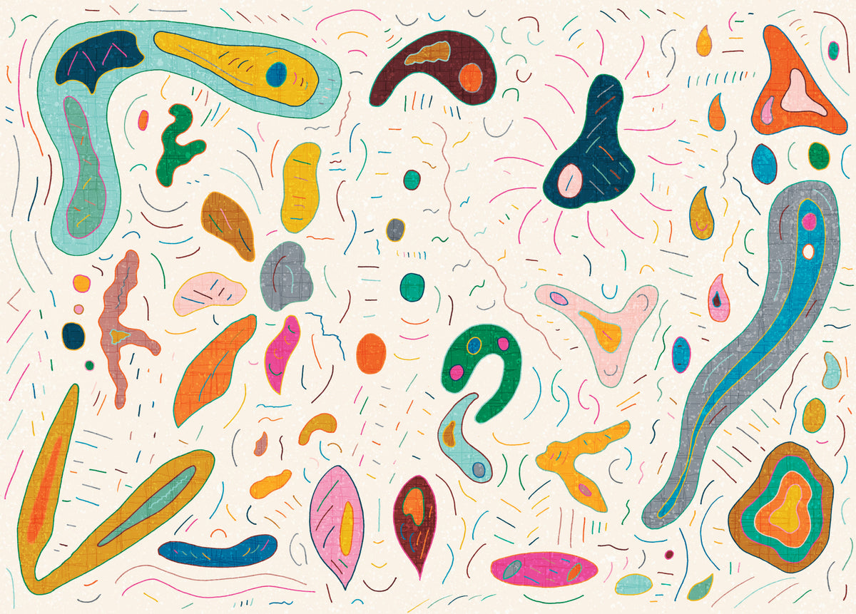 Playfull abstract shapes Wall Mural in your room — zoomed