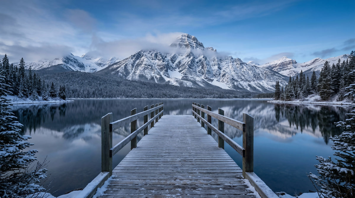 Winter Lake Serenity Wall Mural in your room