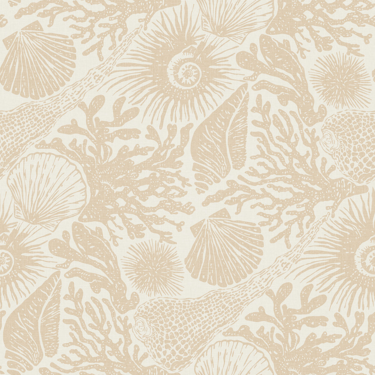 Boho Seashell & Coral Sand Wallpaper⁠