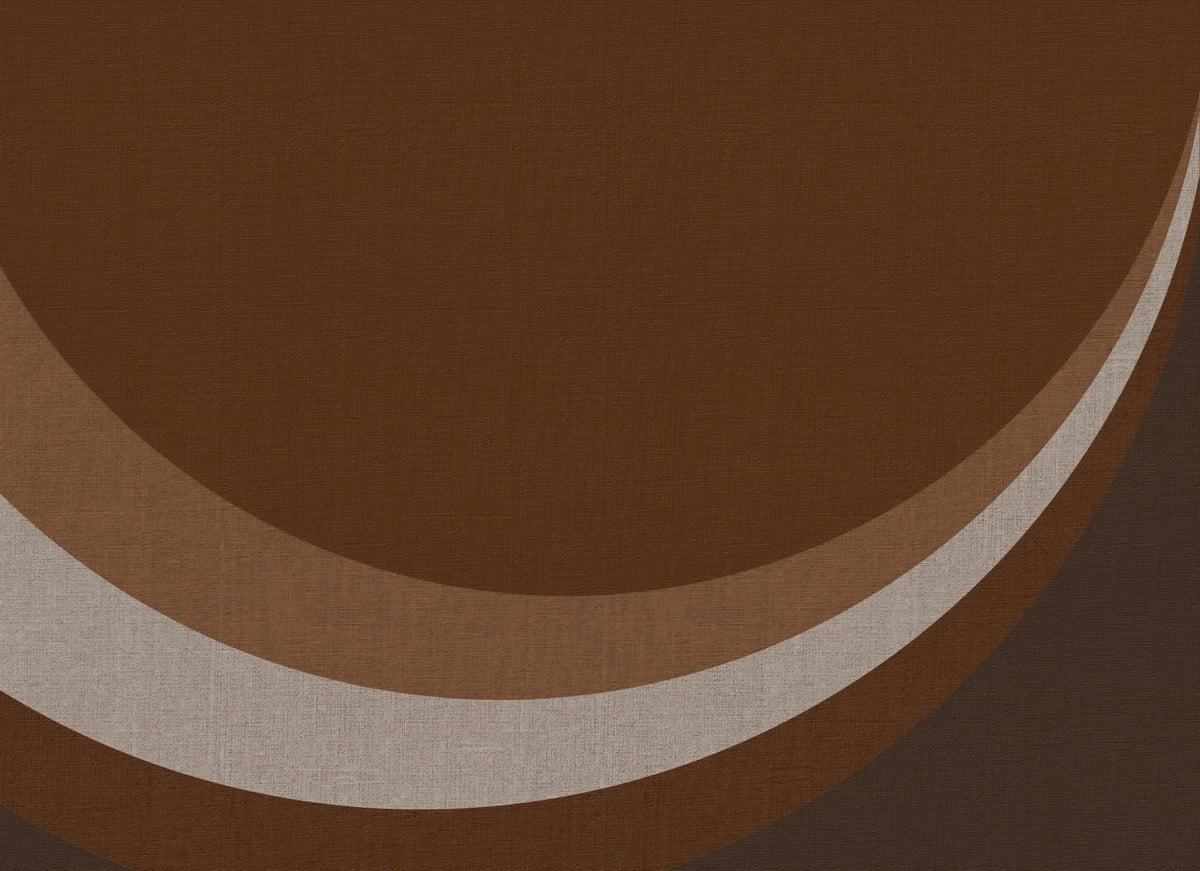 Cocoa Rhythm Waves Abstract Geometric Design Wall Mural in your room — zoomed