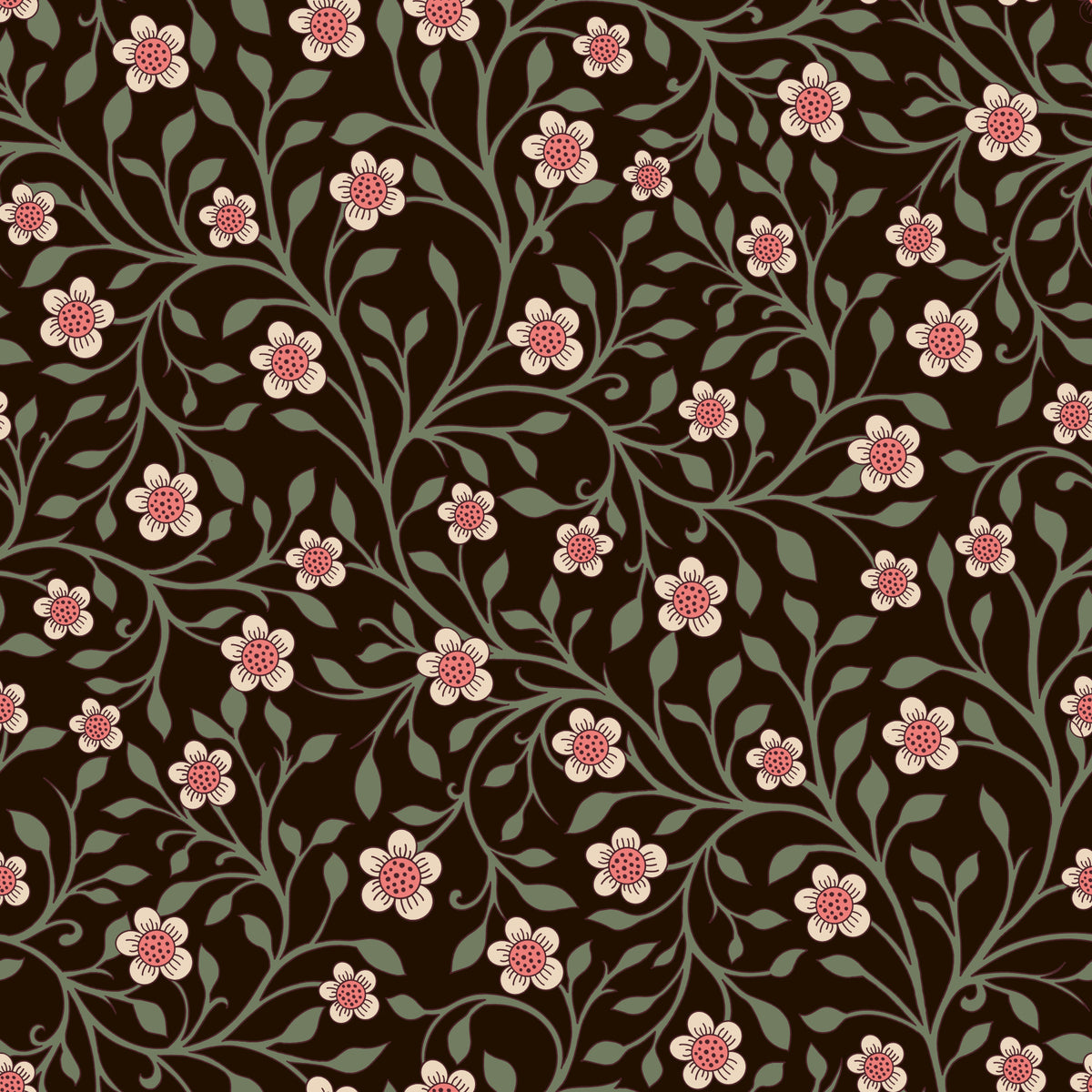 Dark Botanical Charm Wallpaper⁠ in your room — zoomed
