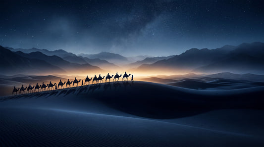 Desert Odyssey: Under a Star-Filled Sky Wall Mural