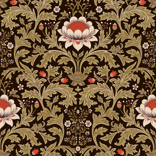 Arts & Crafts Botanical Tapestry Wallpaper⁠