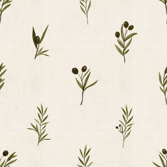 Tuscany Olive Branches On Canvas Wallpaper⁠