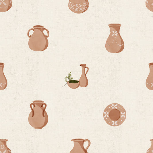 Tuscany Pottery On Canvas Wallpaper⁠