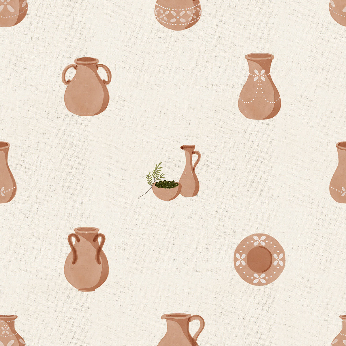 Tuscany Pottery On Canvas Wallpaper⁠ in your room — zoomed