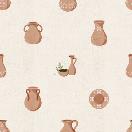 Tuscany Pottery On Canvas Wallpaper⁠