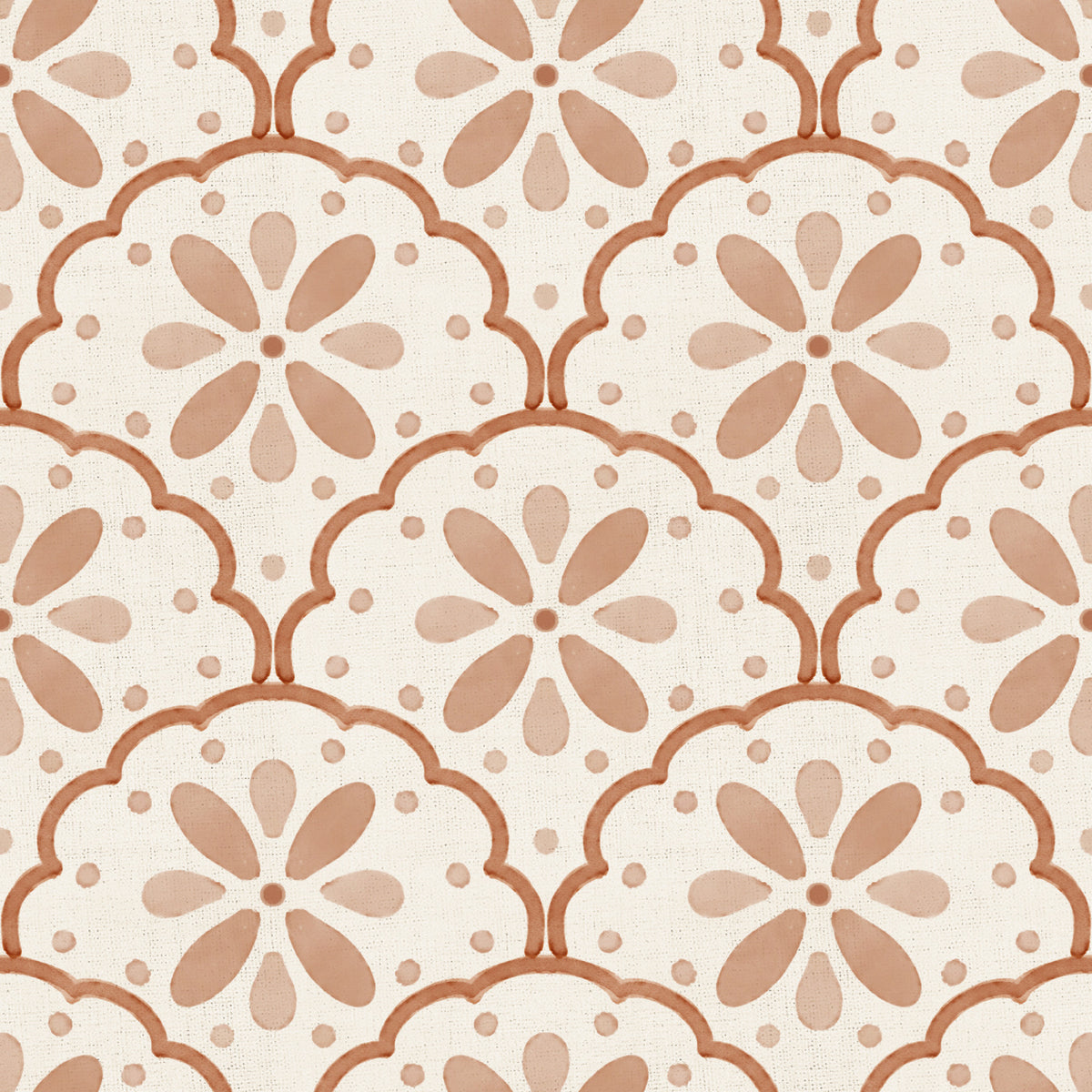 Tuscany Scallop Terracotta Wallpaper⁠ in your room