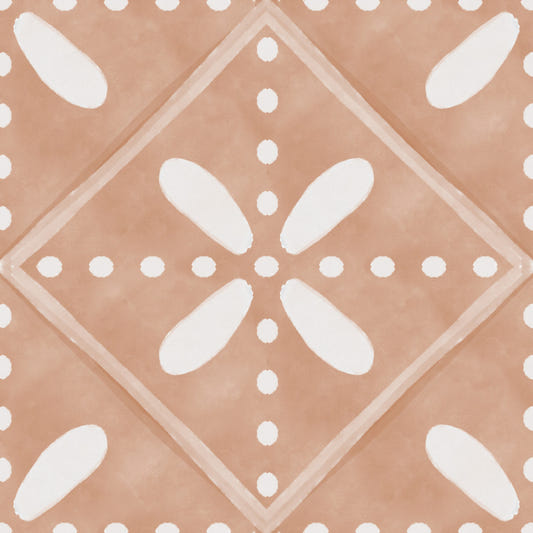 Tuscany Bloom Cotto Tiles Wallpaper⁠