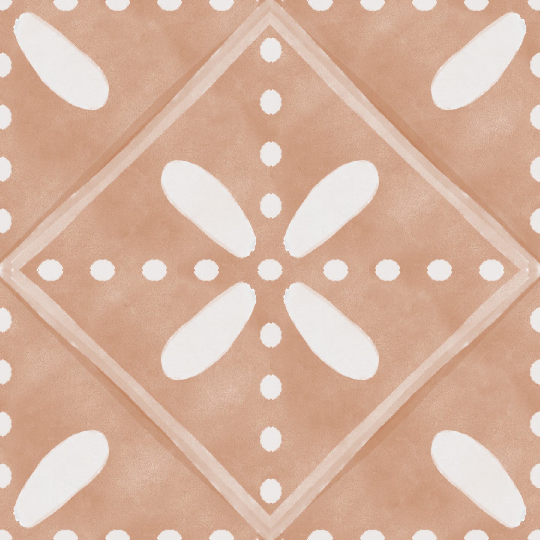 Tuscany Bloom Cotto Tiles Wallpaper⁠