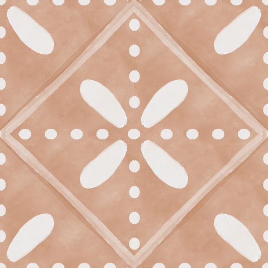 Tuscany Bloom Cotto Tiles Wallpaper⁠