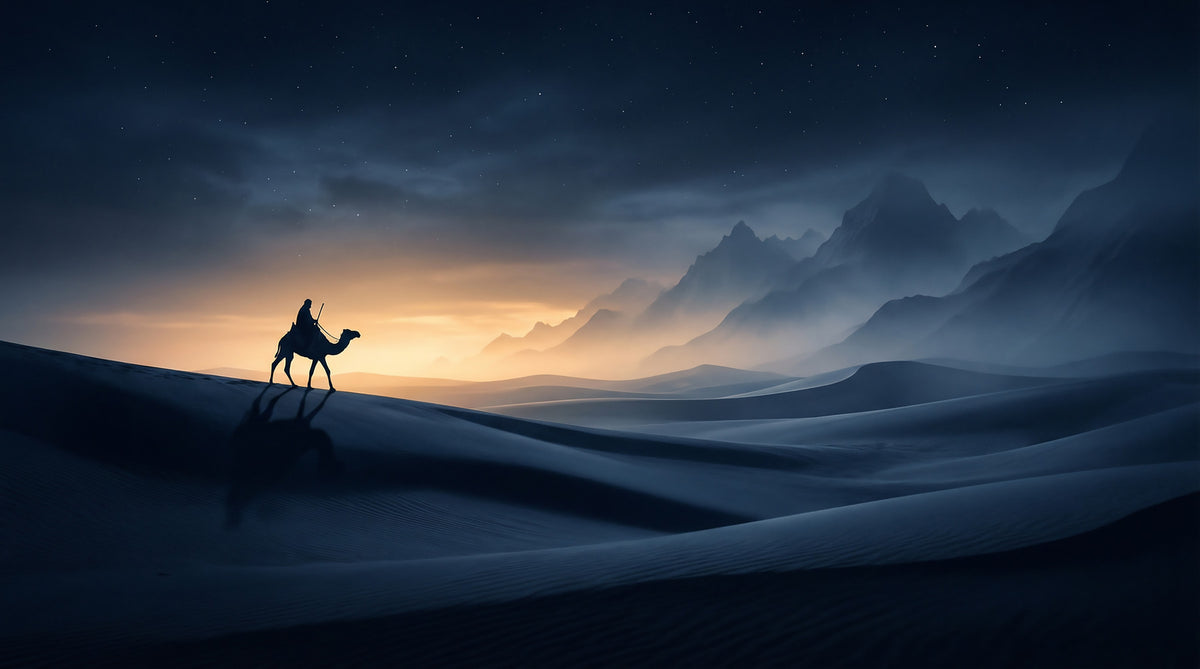 Starry Dune Odyssey Wall Mural in your room — zoomed