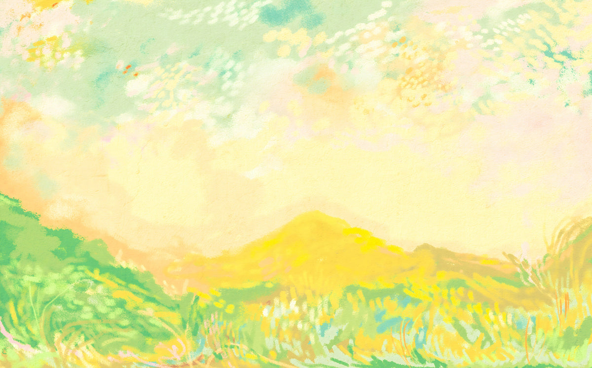 Golden Meadow Whispers Soft Impressionism charcoal strokes Wall Mural in your room