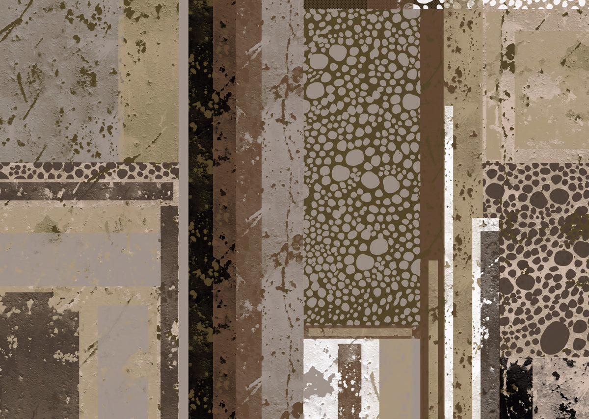 Urban Patina Collage Abstract geometric  Wall Mural in your room — zoomed