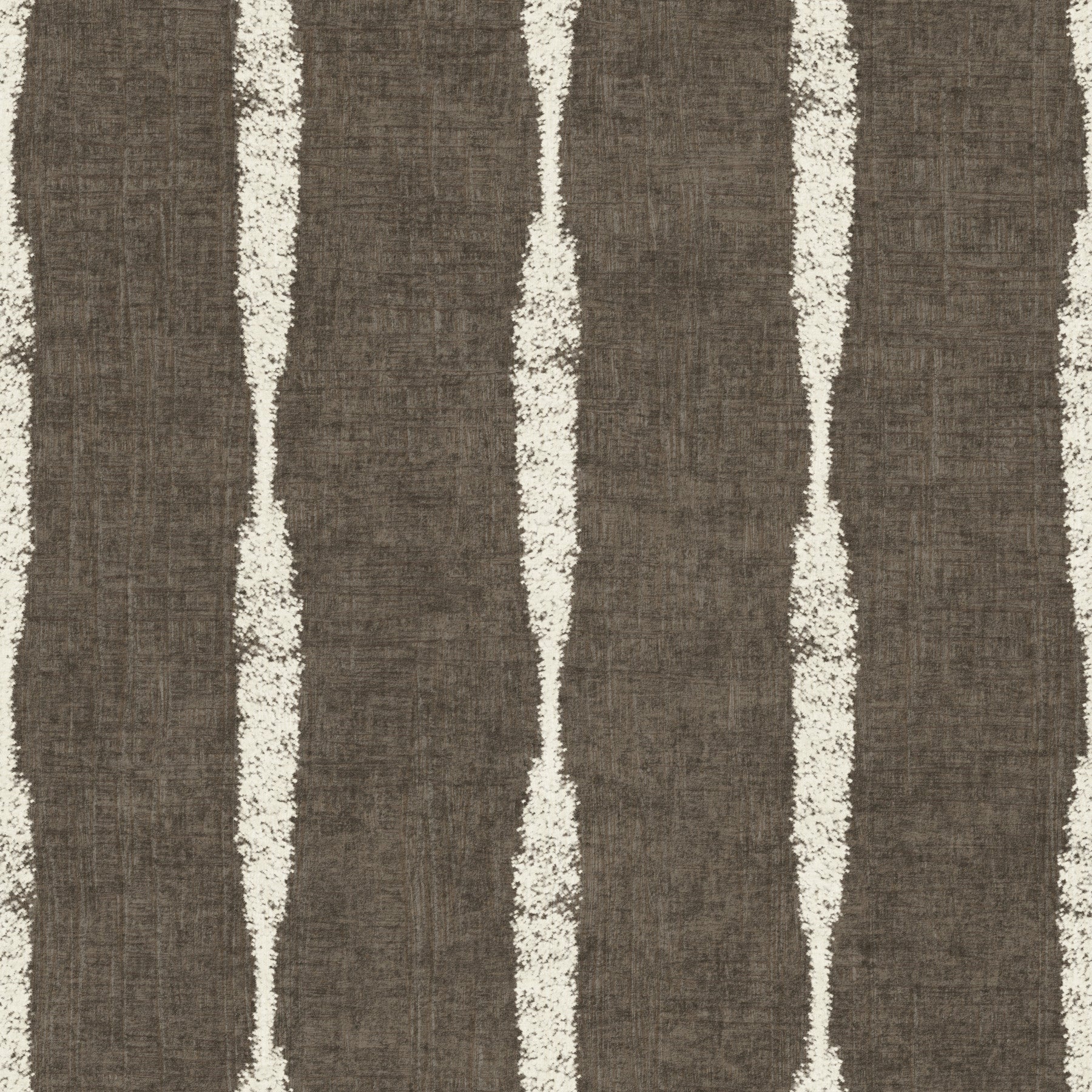 Cream Textured Distressed Stripes on Muted Brown Wallpaper⁠
