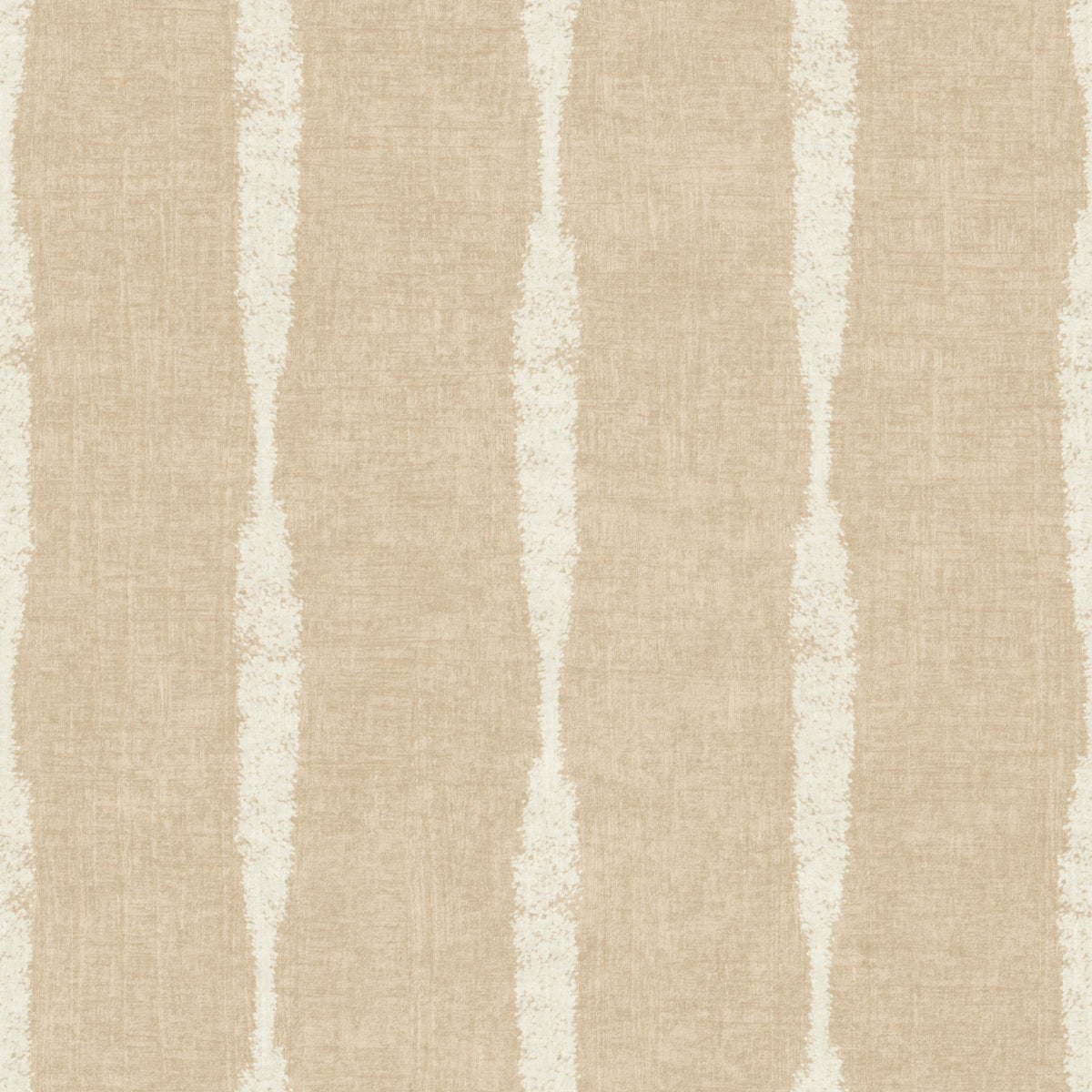 Creamy White Textured Distressed Stripes on Warm Beige Wallpaper⁠ in your room — zoomed