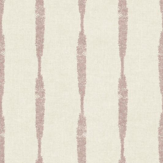 Nude Pink Textured Distressed Stripes on Cream Wallpaper⁠