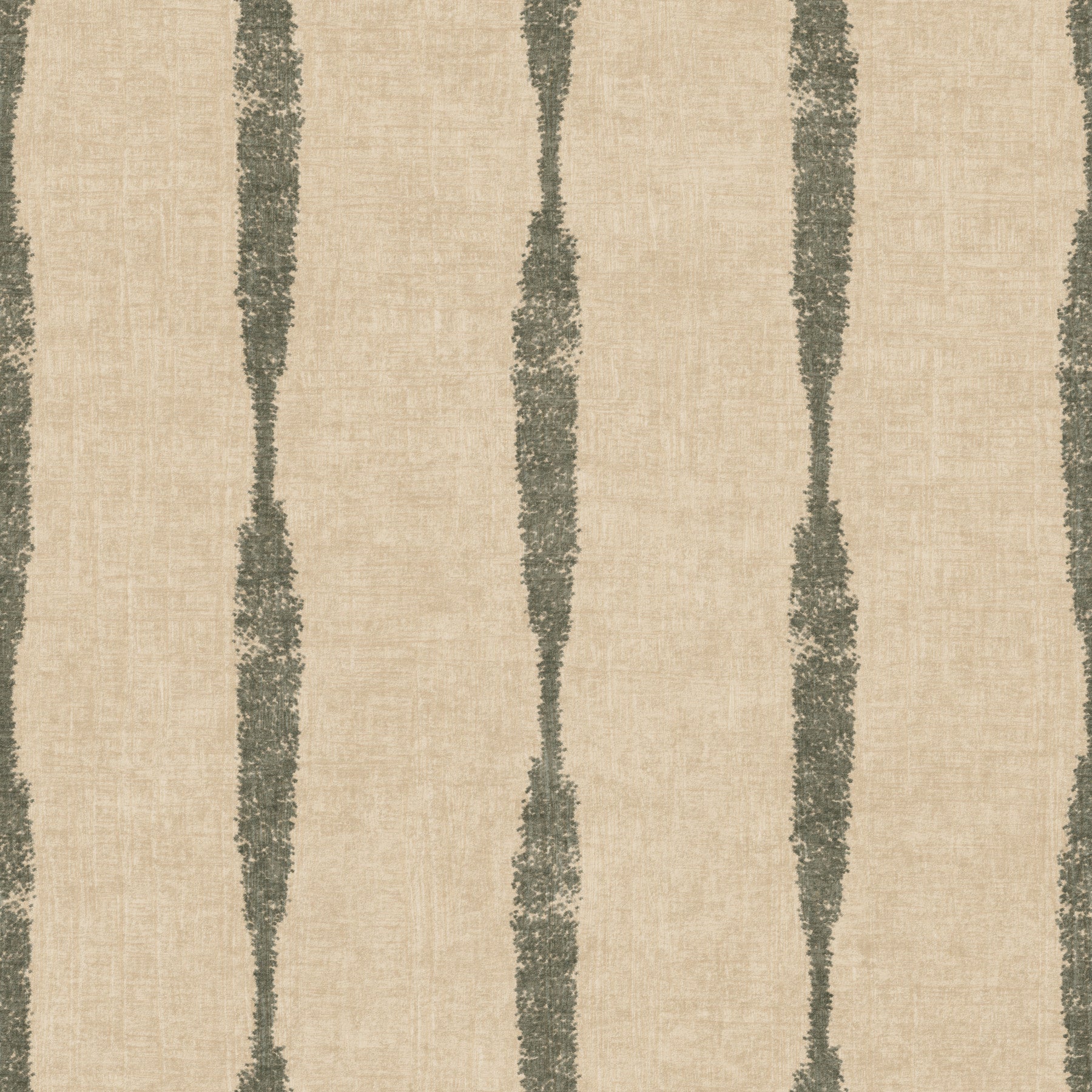 Living room featuring Muted Green Textured Distressed Stripes on Warm Beige Wallpaper.